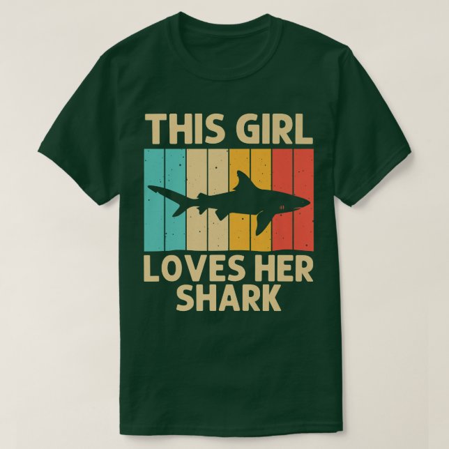 Lönsam haj för flickor Kid Hammerhead Tiger Sharks T Shirt (Design framsida)