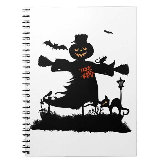 Lönsam halloween-design med fågelskrämma anteckningsbok (Framsidan)