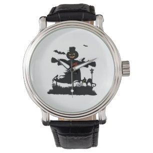 Lönsam halloween-design med fågelskrämma armbandsur