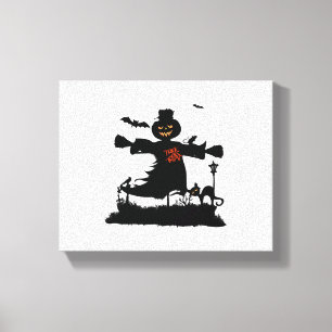 Lönsam halloween-design med fågelskrämma canvastryck