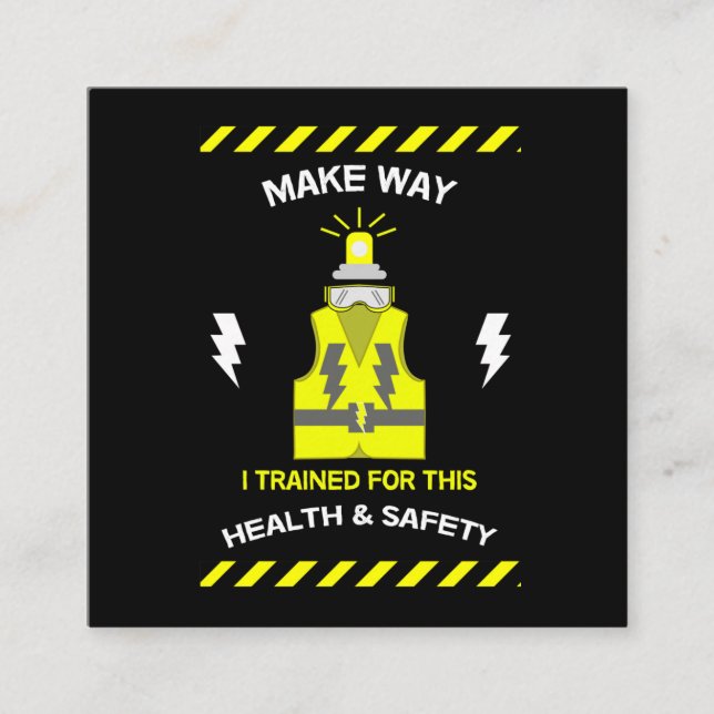 Lönsam hälsa och säkerhet | NEBOSH | Konstapel | L Fyrkantigt Visitkort (Framsida)