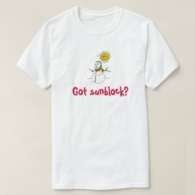 Lönsam Har Sunblock Snögubbe Global Warming Tee Shirt (Design framsida)