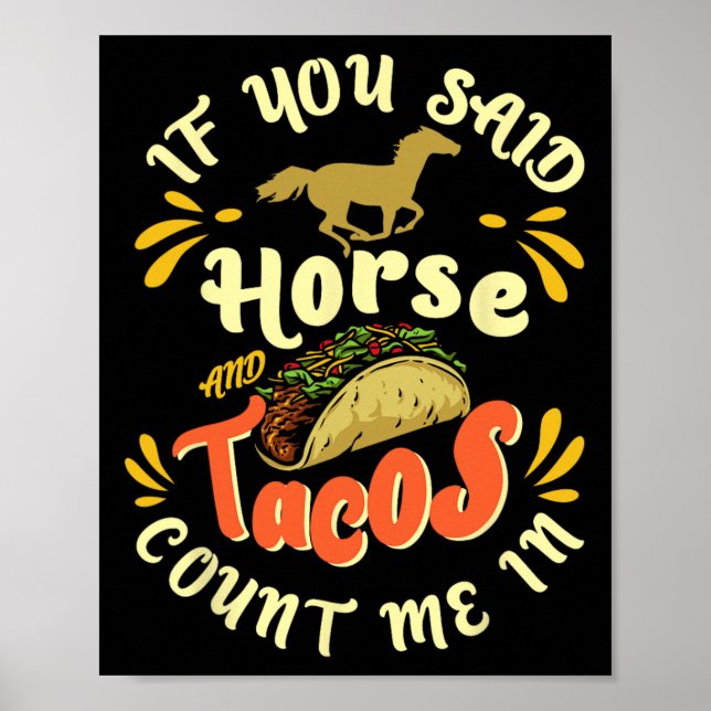 Lönsam häst och Tacos räknar mig in' - Horseck Rid Poster (Framsidan)