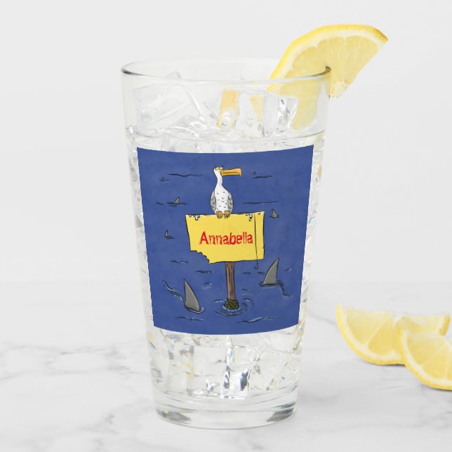 Lönsam havsfågel omringad av hajarnas tecknad glaskopp (Bakside Is)