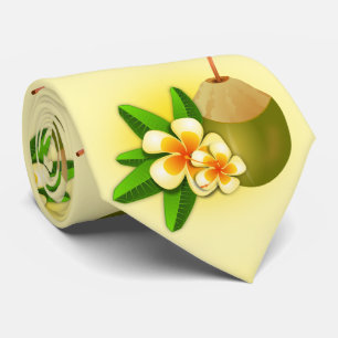 Lönsam hawaiisk tropisk kokokosnöt mjölk. gult slips