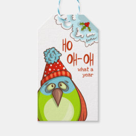 Lönsam Helgdagar Ord Festive Bird Presentetikett