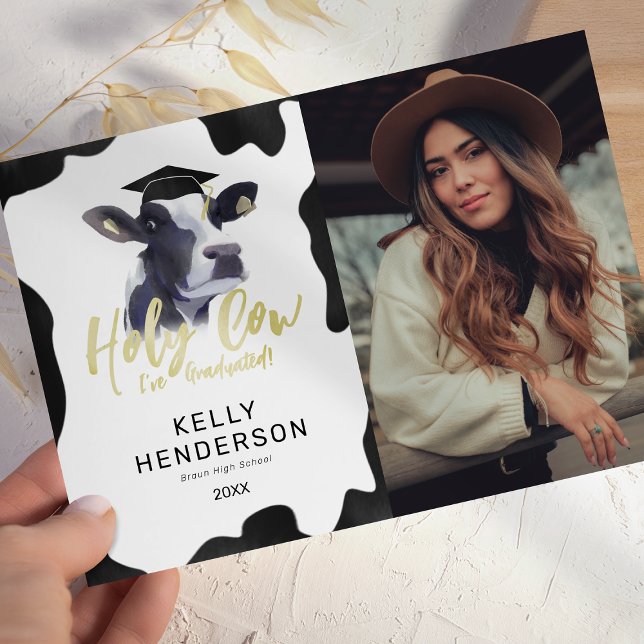 Lönsam Heliga Cow Photo Studenten-meddelande Inbjudningar (Skapare uppladdad)