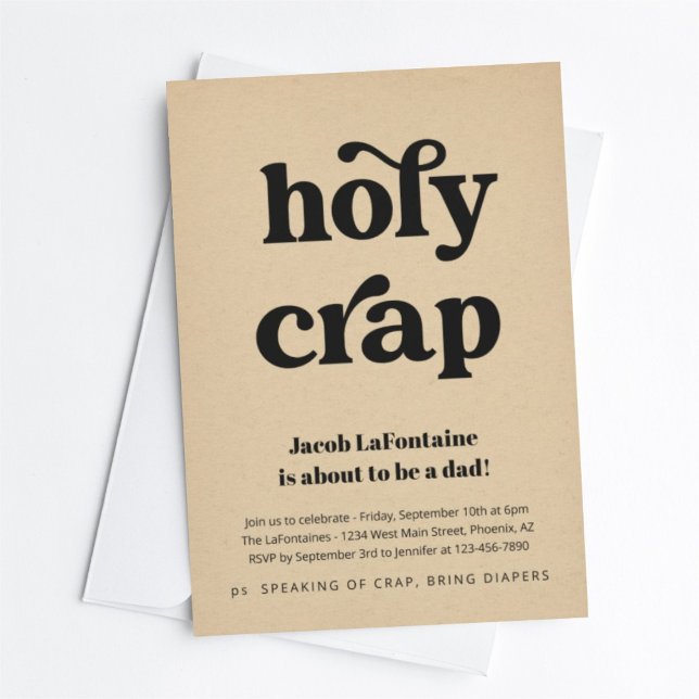 Lönsam Heliga Crap pappa Diaper Party-inbjudan Inbjudningar (Skapare uppladdad)