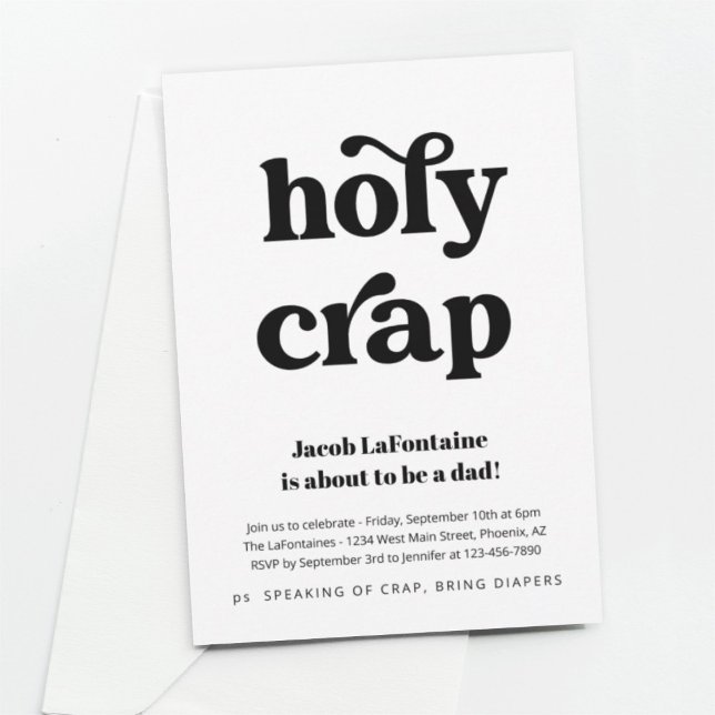 Lönsam Heliga Crap pappa Diaper Party-inbjudan Inbjudningar (Skapare uppladdad)