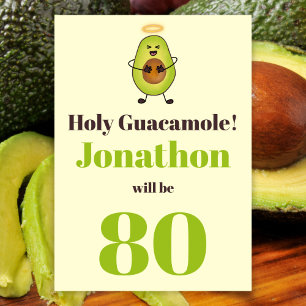 Lönsam heliga guacamole pun 80:e födelsedagsfesten inbjudningar