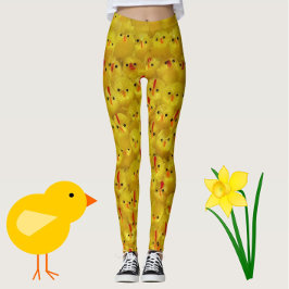 Lönsam Hett Chick Chicken Ben Gult Påsk Leggings
