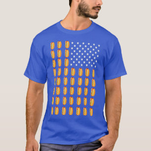 Lönsam Hett Hund American Flagga Frankfurter Manar T Shirt