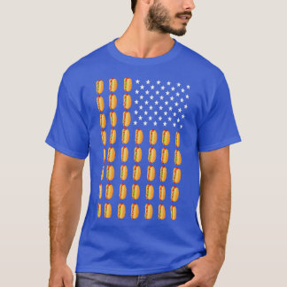 Lönsam Hett Hund American Flagga Frankfurter Manar T Shirt
