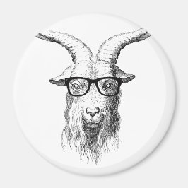 Lönsam hipster Goat med glasögon Magnet