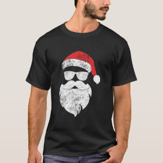 Lönsam hipster Santa Ansikte med hat Beard och gla T Shirt
