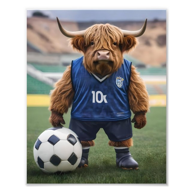 Lönsam höglandskädda, nedtryckt för fotboll. fototryck (Framsidan)