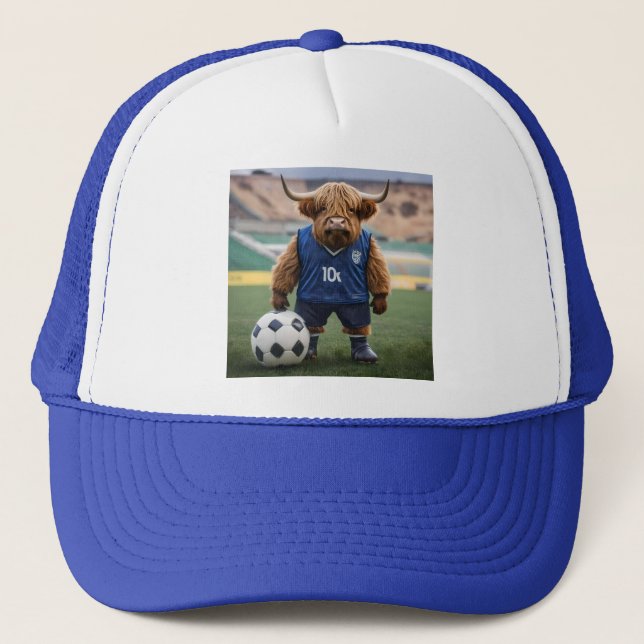 Lönsam höglandskädda, nedtryckt för fotboll. keps (Framsida)