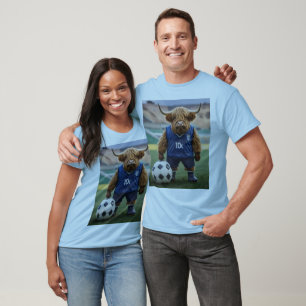 Lönsam höglandskädda, nedtryckt för fotboll. t shirt