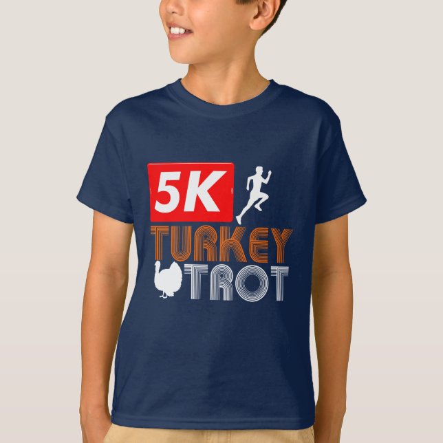 Lönsam höst-Thanksgiving Turkiet Trot Fall T Shirt (Framsida)