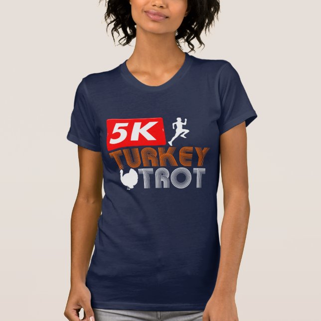 Lönsam höst-Thanksgiving Turkiet Trot Fall T Shirt (Framsida)