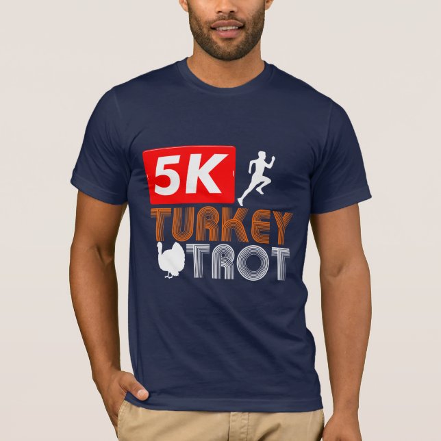 Lönsam höst-Thanksgiving Turkiet Trot Fall T Shirt (Framsida)