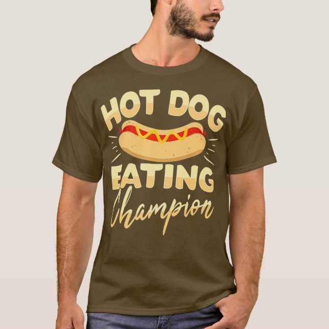 Lönsam Hund Eating Champion Premium T Shirt (Framsida)