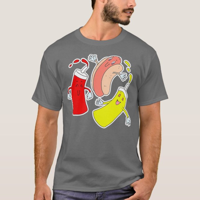 Lönsam Hund för Hett och vänner Design I Ketchup T Shirt (Framsida)