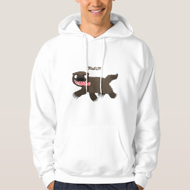 Lönsam hungrig tecknad av vilddjur hoodie (Framsida)