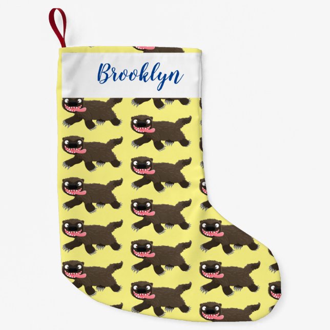 Lönsam hungrig tecknad av vilddjur liten julstrumpa (Framsidan)