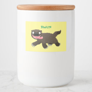 Lönsam hungrig tecknad av vilddjur mat etiketter