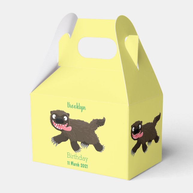 Lönsam hungrig tecknad av vilddjur presentaskar (Framsidan Sidan)