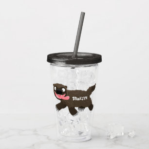 Lönsam hungrig tecknad av vilddjur take away mugg