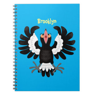 Lönsam illustration av australisk magpie-tecknad anteckningsbok