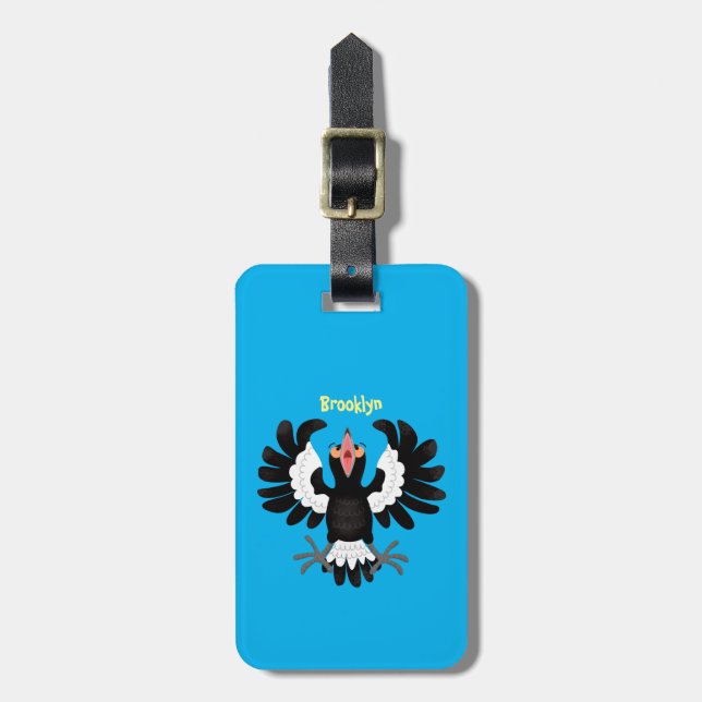 Lönsam illustration av australisk magpie-tecknad bagagebricka (Vertikal Framsida)