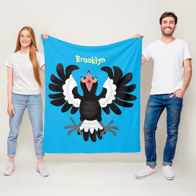 Lönsam illustration av australisk magpie-tecknad fleecefilt (På plats)