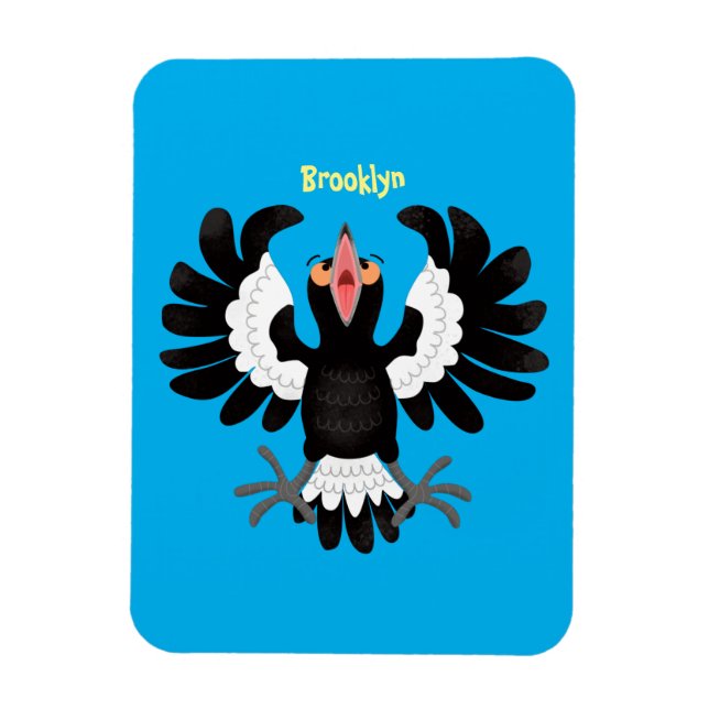 Lönsam illustration av australisk magpie-tecknad magnet (Vertikal)