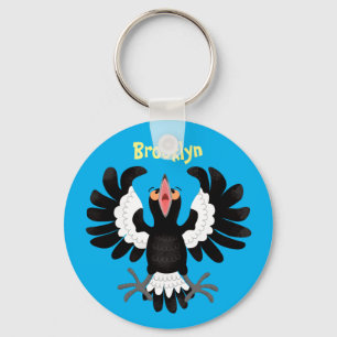 Lönsam illustration av australisk magpie-tecknad nyckelring