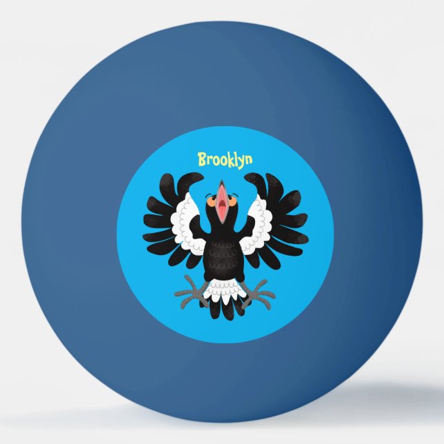 Lönsam illustration av australisk magpie-tecknad pingisboll (Framsidan)