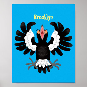 Lönsam illustration av australisk magpie-tecknad poster