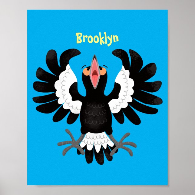 Lönsam illustration av australisk magpie-tecknad poster (Framsidan)