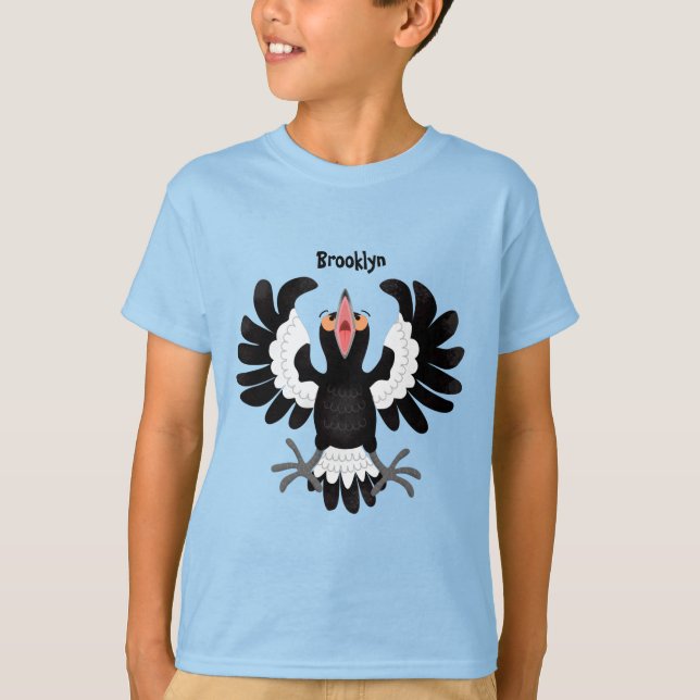 Lönsam illustration av australisk magpie-tecknad t shirt (Framsida)