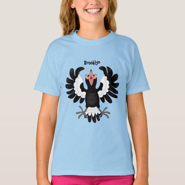 Lönsam illustration av australisk magpie-tecknad t shirt (Framsida)