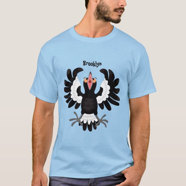Lönsam illustration av australisk magpie-tecknad t shirt (Framsida)