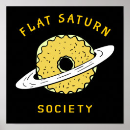 Lönsam illustration av Flat Saturn Society Donut Poster