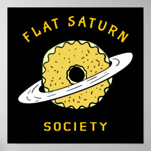 Lönsam illustration av Flat Saturn Society Donut Poster