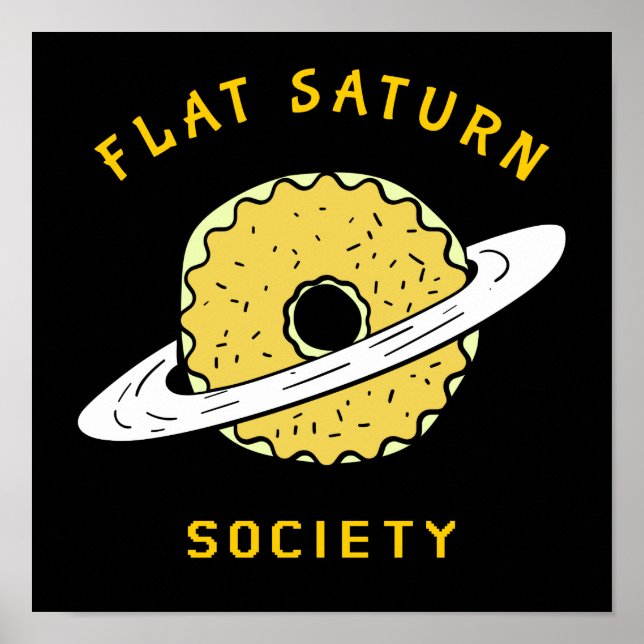Lönsam illustration av Flat Saturn Society Donut Poster (Framsidan)
