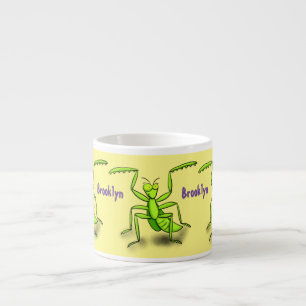 Lönsam illustration av mantis tecknad i grönt espressomugg