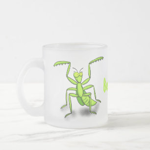 Lönsam illustration av mantis tecknad i grönt frostad glasmugg