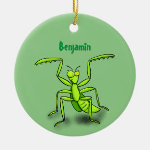 Lönsam illustration av mantis tecknad i grönt julgransprydnad keramik