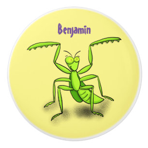 Lönsam illustration av mantis tecknad i grönt knopp